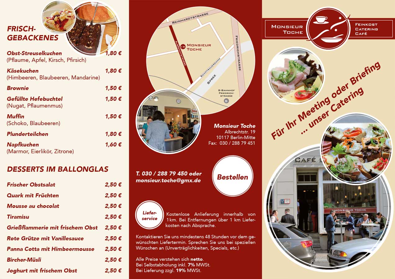 Folder "Monsieur Toche | Feinkost, Catering, Café